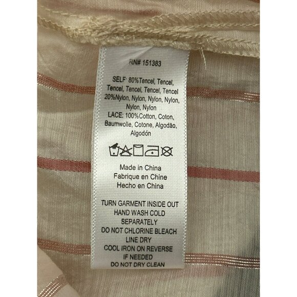 Vintage-Inspired Current Air Women's Striped Lace Blouse Bohemian Cottagecore - Picture 7 of 7